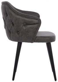 Καρέκλα THERESA Ξύλινα πόδια και Ύφασμα Nubuck Γκρί 56x60x84Υ εκ. 56x60x84 εκ.