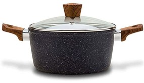 Κατσαρόλα Βαθιά Αντικολλητική Nature 10-144-122 28cm Black-Brown Nava 28cm Aluminium