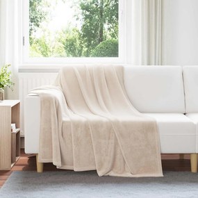 vidaXL Κουβέρτα Μπεζ 150 x 200 cm Μαλλί