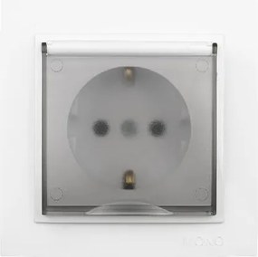 Πρίζα σούκο με καπάκι Mono Electric Despina λευκό