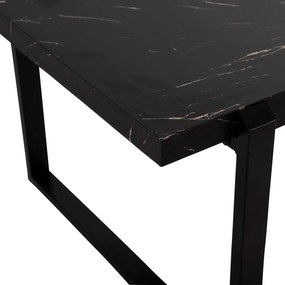 Τραπεζάκι σαλονιού SHABEN C9585.01 MDF Μαύρο Μάρμαρο με Μαύρη Μεταλλική Βάση 120x56X45Yεκ. 120x60x46 εκ.