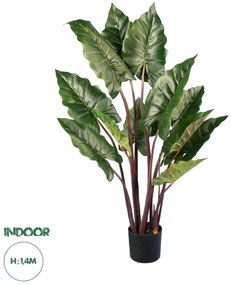 20055 GloboStar® Artificial Garden RAINBOW TARO 20055 Τεχνητό Διακοσμητικό Φυτό Κολοκασία Υ140cm