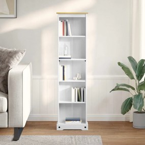 vidaXL Βιβλιοθήκη Λευκό 46 x 20 x 170 εκ. Στερεά ξυλεία πεύκου
