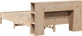 vidaXL Κρεβάτι Βιβλιοθήκη Χωρίς Στρώμα 120x200 εκ Μασίφ Ξύλο Πεύκο