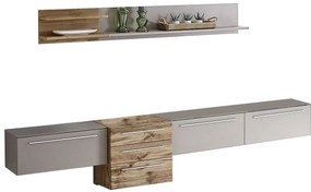 Lh-homefurniture Σύνθεση τοίχου Binz-2 Γκρι+Βασάλτης 330x206x43-37cm Binz_36_ec-2