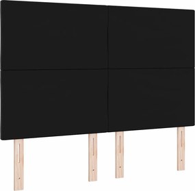 vidaXL LED κεφαλάρι Μαύρο 160 cm Βελούδο
