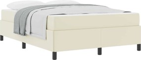 vidaXL Σκελετός Κρεβατιού με στρώμα Κρεμ 160 x 200 cm ύφασμα
