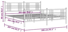 ΠΛΑΙΣΙΟ ΚΡΕΒΑΤΙΟΥ ΜΕ ΚΕΦΑΛΑΡΙ&amp;ΠΟΔΑΡΙΚΟ ΜΑΥΡΟ 200X200ΕΚ. ΜΕΤΑΛΛΟ 376349