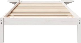 vidaXL Κρεβατοκάμαρα με Πλαϊνά Τραπέζια Λευκό 90 x 220 cm