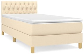 vidaXL Κρεβάτι Boxspring με Στρώμα Κρεμ 80 x 200 εκ. Υφασμάτινο