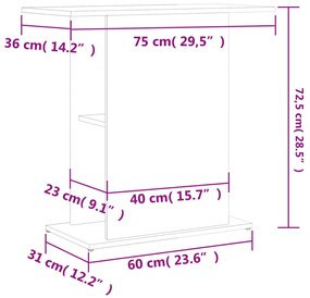 ΒΑΣΗ ΕΝΥΔΡΕΙΟΥ ΚΑΦΕ ΔΡΥΣ 75X36X72,5 ΕΚ. ΕΠΕΞΕΡΓΑΣΜΕΝΟ ΞΥΛΟ 833654