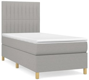 ΚΡΕΒΑΤΙ BOXSPRING ΜΕ ΣΤΡΩΜΑ ΑΝΟΙΧΤΟ ΓΚΡΙ 90X200 ΕΚ. ΥΦΑΣΜΑΤΙΝΟ 3142465