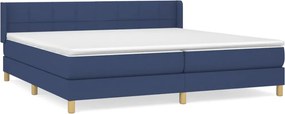 vidaXL Κρεβάτι Boxspring με Στρώμα Μπλε 200x200 εκ. Υφασμάτινο