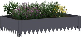 vidaXL Περίγραμμα γκαζόν 100 x 60 x 20 εκ. Ατσάλι Ανθρακί