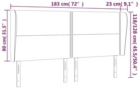 Κεφαλάρι με Πτερύγια Σκούρο Γκρι 183x23x118/128 εκ. Υφασμάτινο 3117831