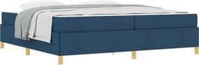 vidaXL Σκελετός Κρεβατιού με στρώμα Μπλε 200 x 200 cm ύφασμα