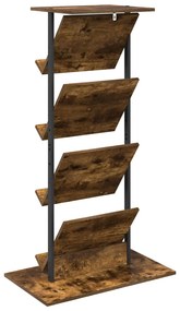 vidaXL Ράφι Περιοδικών Καπνιστό Δρύς 68 x 40 x 123.5 εκ.