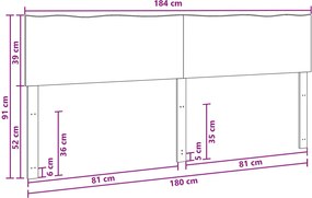 vidaXL Κεφαλάρι με φυσική άκρη ROSTOCK Λευκό 180 εκ.