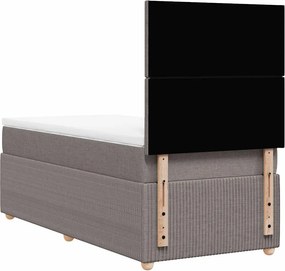 vidaXL Κρεβάτι Boxspring με Στρώμα Taupe 90x200 εκ. Υφασμάτινο
