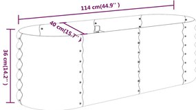 vidaXL Ζαρντινιέρα Υπερυψ. Ανθρακί 114x40x36 εκ. Ατσάλι Ηλεκτρ. Βαφή