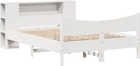 vidaXL Σκελετός Κρεβ. Χωρίς Στρώμα Λευκό 150x200 εκ Μασίφ Πεύκο
