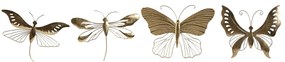 Διακόσμηση τοίχων Home ESPRIT Χρυσό Πεταλούδα 36 x 3 x 26 cm (4 Μονάδες)