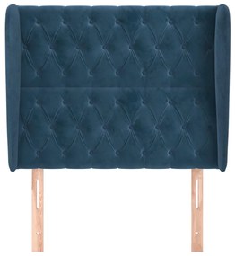 vidaXL Κεφαλάρι με Πτερύγια Σκούρο Μπλε 93 x 23 x 118/128εκ.Βελούδινο