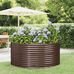 vidaXL Ζαρντινιέρα Καφέ 140x140x68 εκ. Γαλβανισμένος χάλυβας