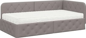 vidaXL Κρεβάτι Γωνίας Taupe 100 x 200 cm ύφασμα