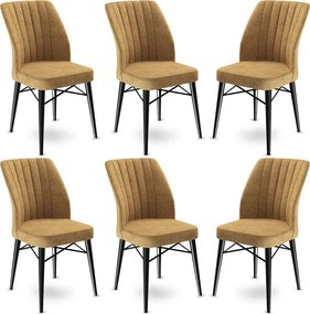 Καρέκλα 6τμχ Καπουτσίνο / Μαύρο FLEX 45x42x93