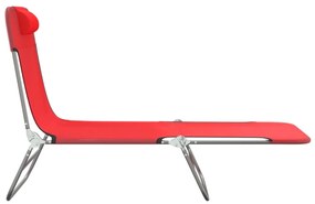 vidaXL Ξαπλώστρες Πτυσσόμενες 2 τεμ. Κόκκινες από Textilene &amp; Ατσάλι