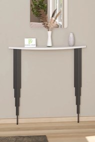 Stewehome Ημικυκλική οβάλ κονσόλα με πόδια 18x86x86 cm