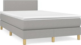 vidaXL Κρεβάτι Boxspring με Στρώμα Ανοιχτό Γκρι 120x190 εκ. Υφασμάτινο