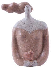 CHEVEU PINK 1 DECO ΦΙΓΟΥΡΑ POLYRESIN TERRACOTTA ΓΚΡΙ 16,5x8xH20,5cm - 022777