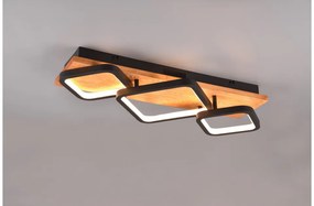 Πλαφονιέρα Φωτιστικό Οροφής LED 32W Μαύρο Switch Dimmer Φυσικό Ξύλο Rama 643210332 Trio Lighting-643210332-Μαύρο 643210332