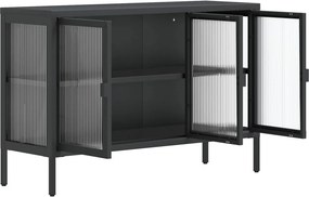 vidaXL Ντουλάπι Μαύρο 105 x 35 x 70 εκ. από Γυαλί και Ατσάλι
