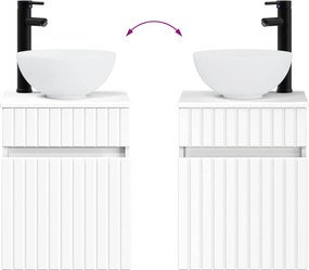 vidaXL Σετ Επίπλων Μπάνιου 4 pcs Λευκό Επεξεργασμένο Ξύλο και Γυαλί