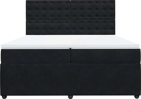 vidaXL Κρεβάτι Boxspring με Στρώμα Μαύρο 200x200 εκ. Βελούδινο