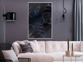 Αφίσα - Monstera Outline - 30x45 - Μαύρο - Χωρίς πασπαρτού