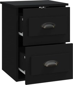 vidaXL Κομοδίνο Επιτοίχιο Μαύρο 41,5x36x53 εκ.