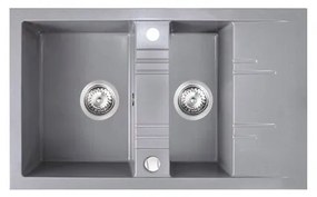 FERRO DRGM3/48/79GA Νεροχύτης Κουζίνας Γκρι Γρανίτης 79x48cm