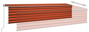 vidaXL Τέντα Αυτόματη με Σκίαστρο/LED/Αισθ. Ανέμου Πορτοκαλί/Καφέ 6x3μ