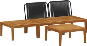 vidaXL 4 τμχ. Στερεό Acacia Ξύλο &amp; Σχοινί Φυσικό