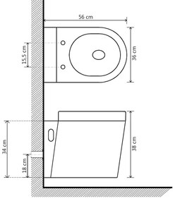 vidaXL Λεκάνη Τουαλέτας Επιτοίχια / Κρεμαστή Λευκή Κεραμική