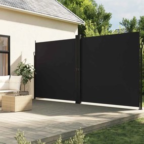 vidaXL Σκίαστρο Πλαϊνό Συρόμενο Μαύρο 220 x 600 εκ.