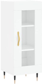 vidaXL Ντουλάπι Γυαλ. Λευκό 34,5 x 34 x 180 εκ. από Επεξεργασμένο Ξύλο