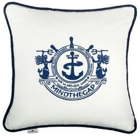 Μαξιλάρι Διακοσμητικό (Με Γέμιση) Voyage Lc40105 50X50Cm White-Blue Mindthegap 50Χ50 Feather