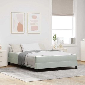 vidaXL Κρεβάτι box spring με στρώμα Ανοιχτό γκρι 160 x 200 cm Βελούδο