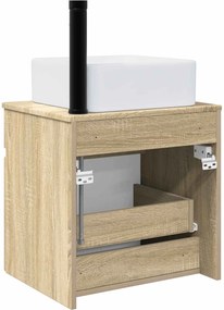 vidaXL Επιτοίχιος νιπτήρας βανίλιας Sonoma Δρυς 49 x 41 x 63 εκ.