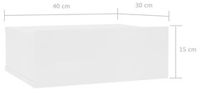 Κομοδίνα Κρεμαστά 2 τεμ. Λευκά 40 x 30 x 15 εκ. από Μοριοσανίδα - Λευκό